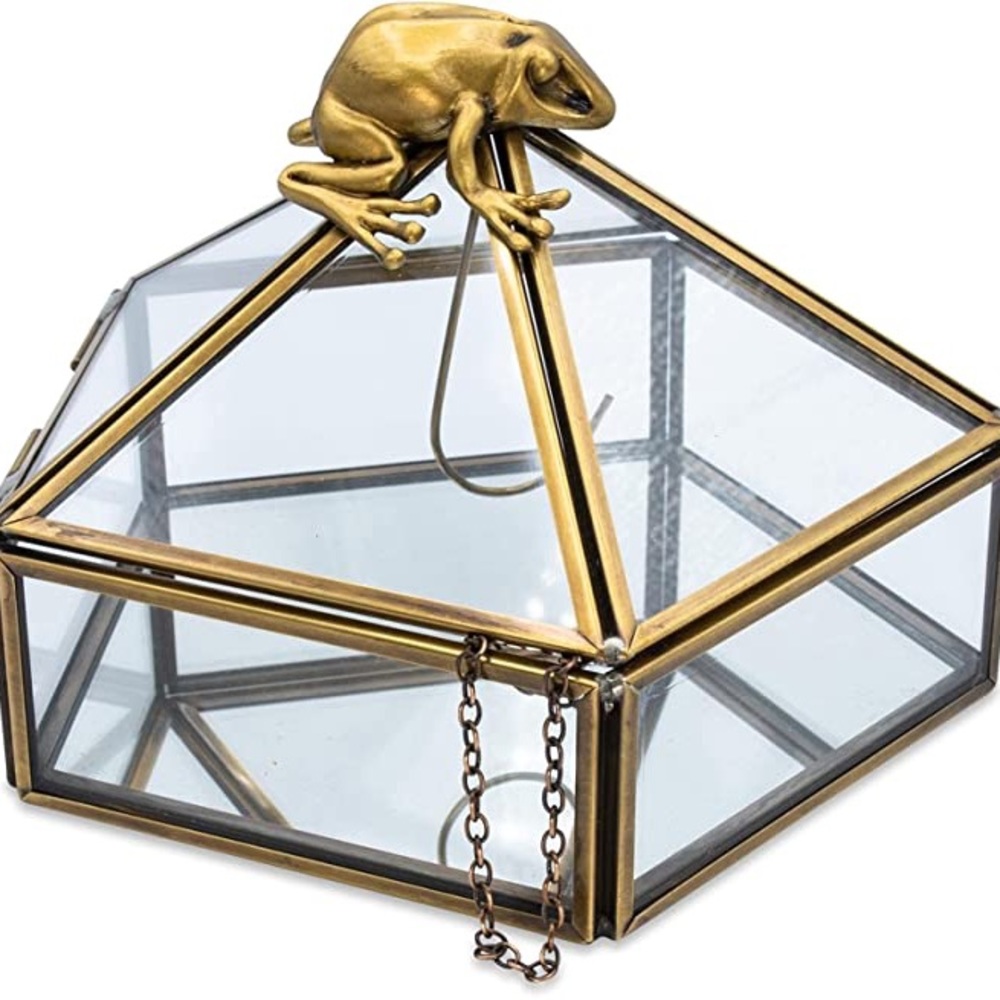 Harry Potter Gold Chocolate Frog Jewelry Box Organizer Display Case